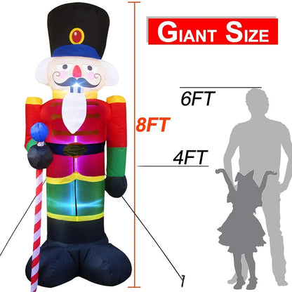 8-foot inflatable Nutcracker Christmas soldier walnut clip, outdoor decorations