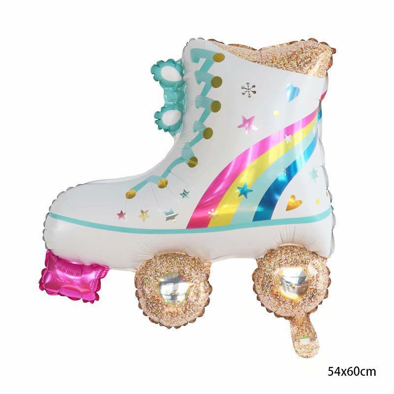 Rollerskate Music Box Foil Balloon 8pc package