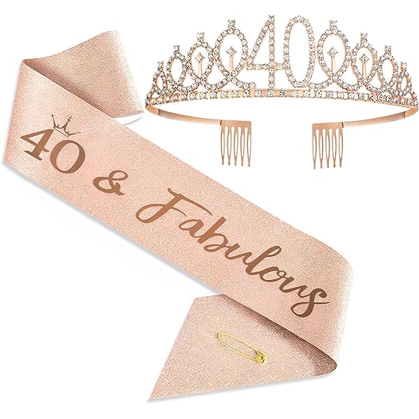 Tiara and Sash - 40th Birthday (Rose Gold)