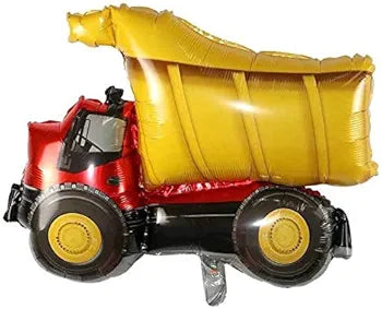 Dump Truck Red and Yellow Foil Balloon