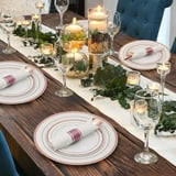 Rose Gold Plastic Dinnerware Set for 25 Guests (175 pcs) Tableware