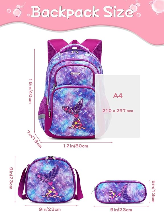 Mermaid Galaxy Fusion Bookbag set Purple