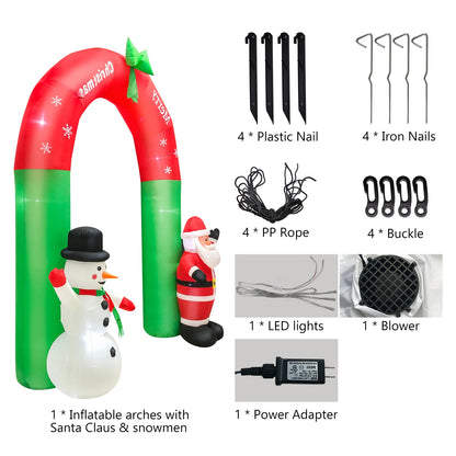 Navidad Inflatable Arch Santa Claus Snowman Archway Xmas Ornaments Christmas Decoration Garden New Year Arrangement Props 2.4m