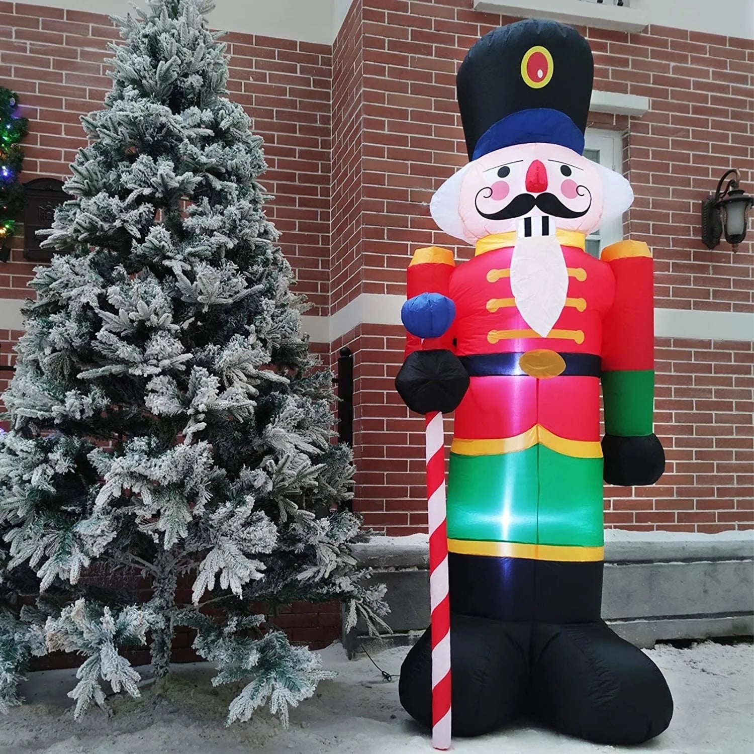 8-foot inflatable Nutcracker Christmas soldier walnut clip, outdoor decorations