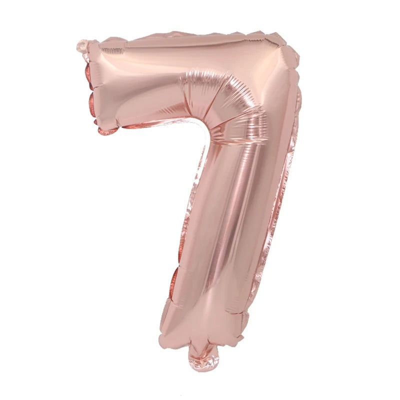 16&quot; Number Rose Gold Foil Helium Balloons (16 inch).  1 to 9