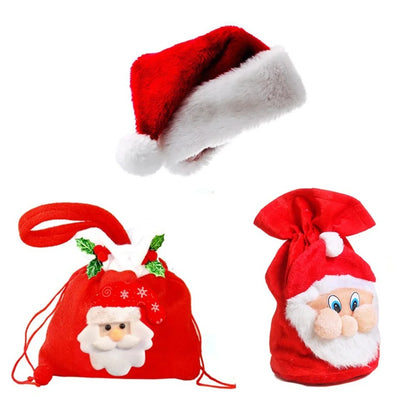 Santa clause 7pc set kit beard glassess bag bell