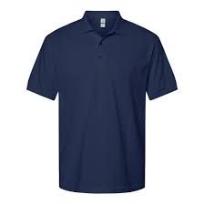 Gildan Heavy Cotton T-Shirt Navy Blue Button Down