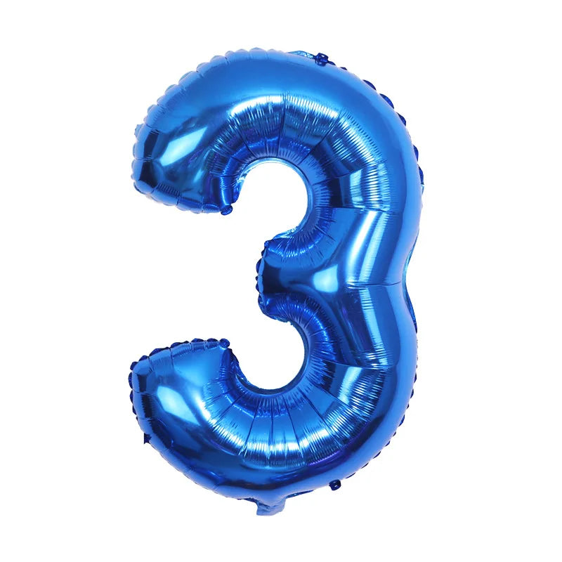 40&quot; Number Blue Foil Helium Balloons (40 inch).  1 to 9