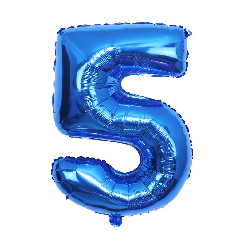 32&quot; Number Blue Foil Helium Balloons (32 inch).  1 to 9