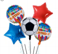Soccer 5pc Foil Balloon