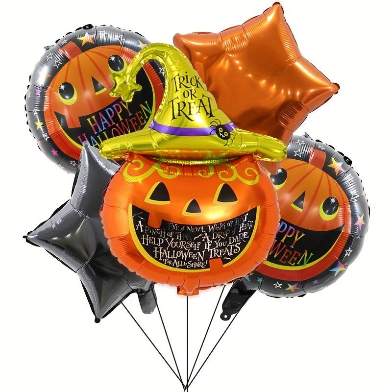 Halloween Pumpkin 5pc Foil Balloon set