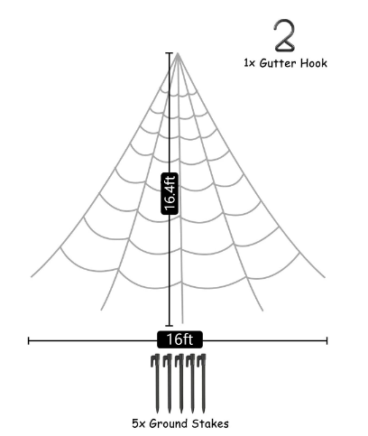 Halloween 5 Metre Spider Web with 50cm Spider Prop meter