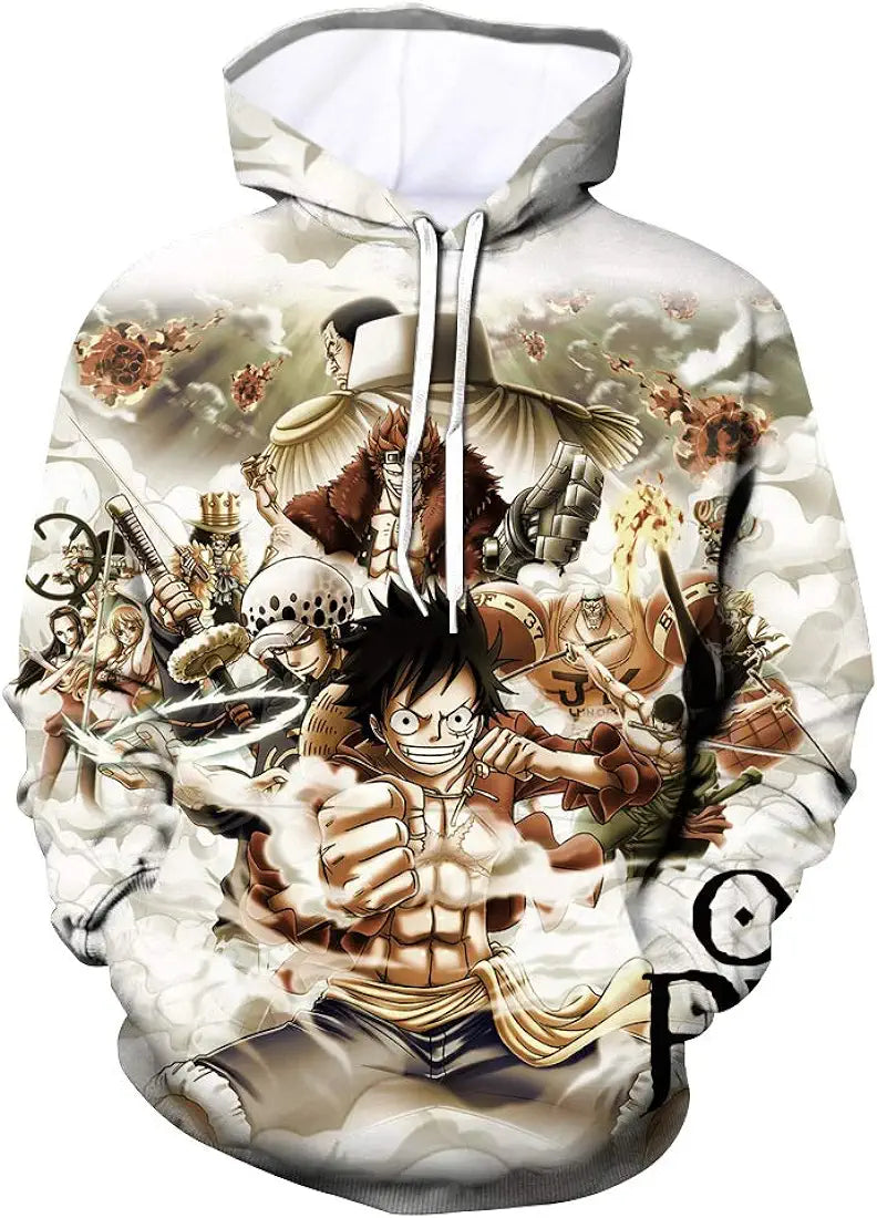 One piece White 3D hoodie