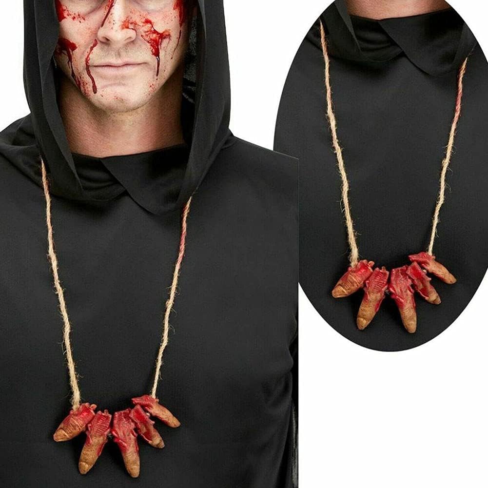 Halloween Decoration Necklace Props Costume Scary Outdor Life Size Zombie Fingers Neckles