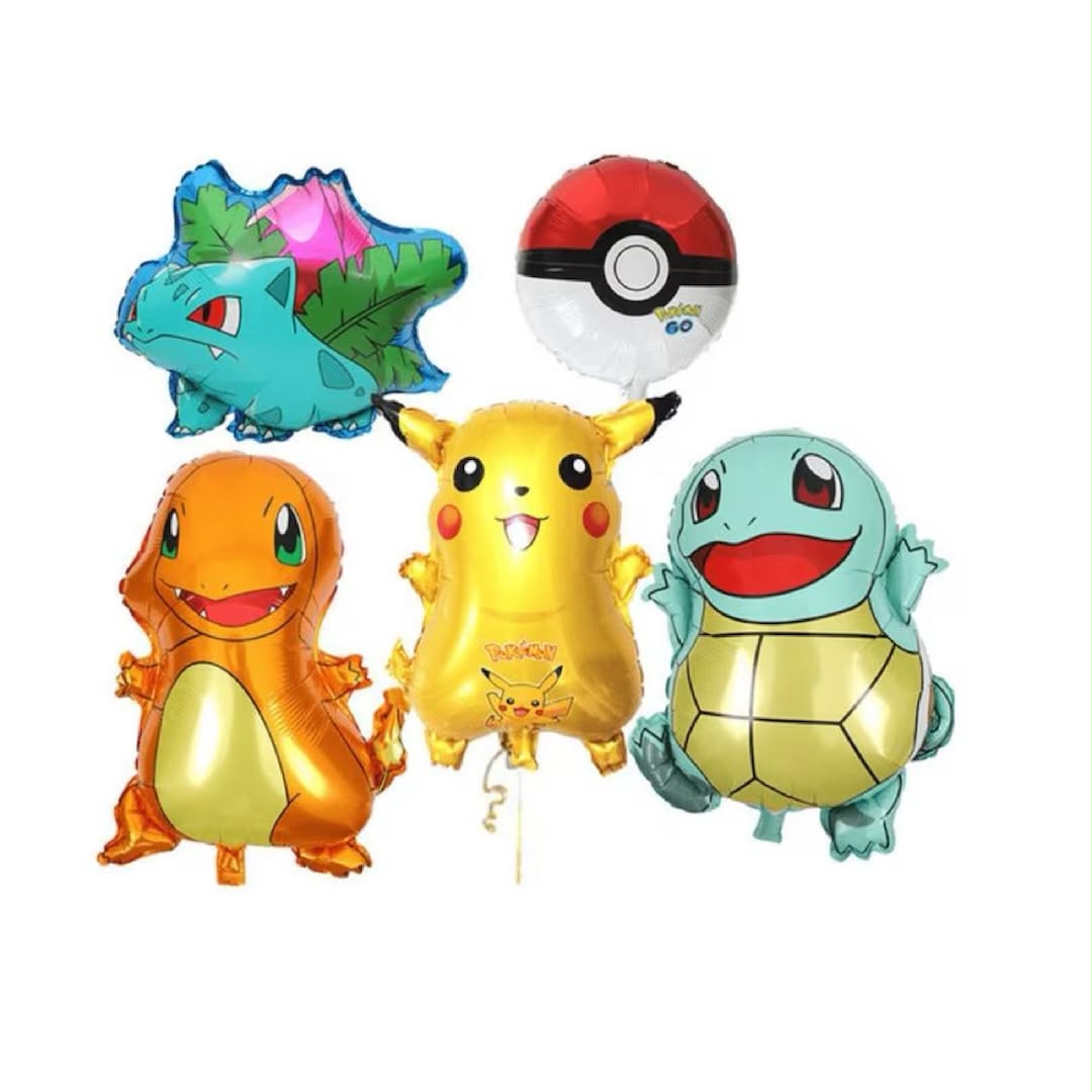 P0kemon Character 5PC Foil Balloon Set