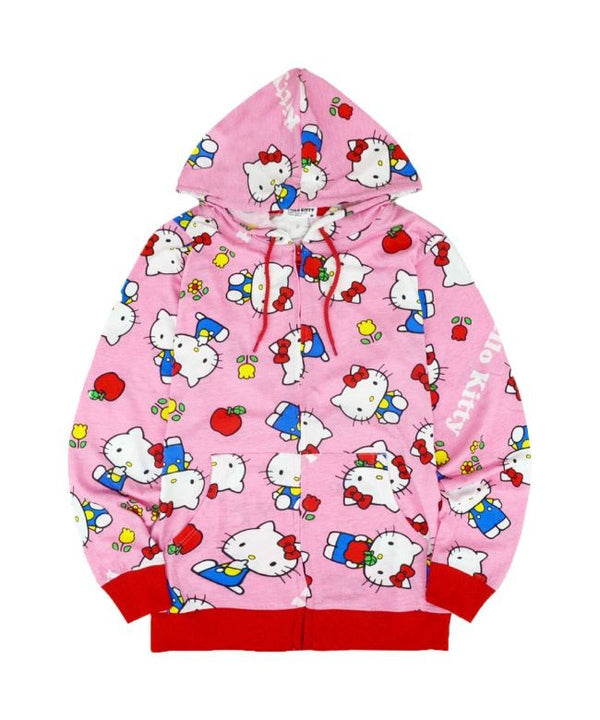 Sanrio Hello Kitty Pink &amp; Red 3D Zipper Hoodie