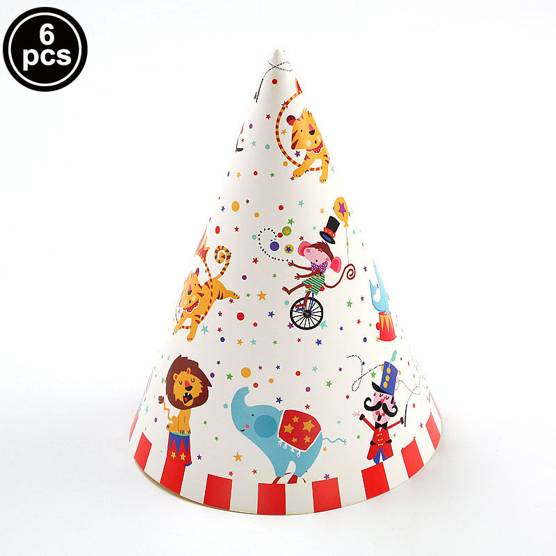 Circus party hats 6pcs