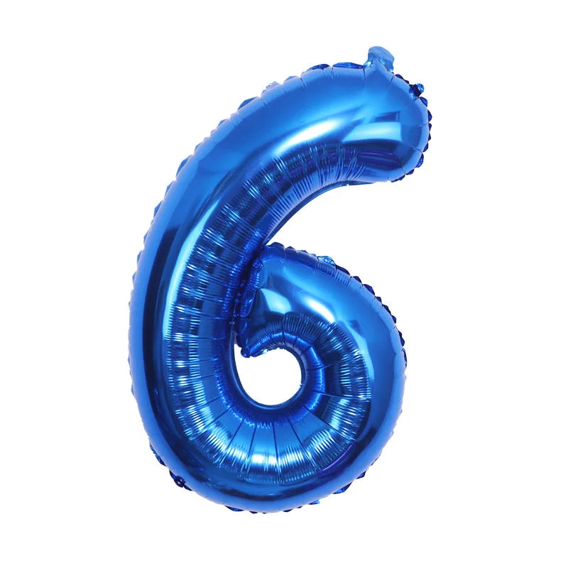 32&quot; Number Blue Foil Helium Balloons (32 inch).  1 to 9