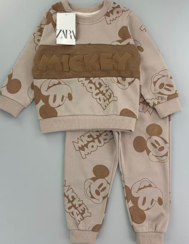 Zara Baby Mickey Mouse Matching Sweatshirt And Jogger Pants