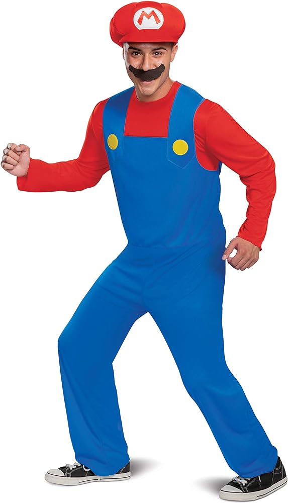 Adult Male Mario Costume Cosplay outfit