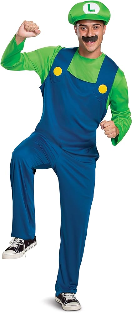 Adult Male Luigi Costume Cosplay outfit