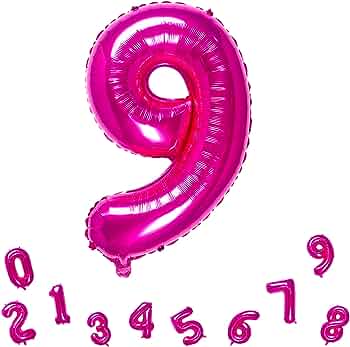 32&quot; Number Fuchsia Pink Foil Helium Balloons (32&quot;).  1 to 9