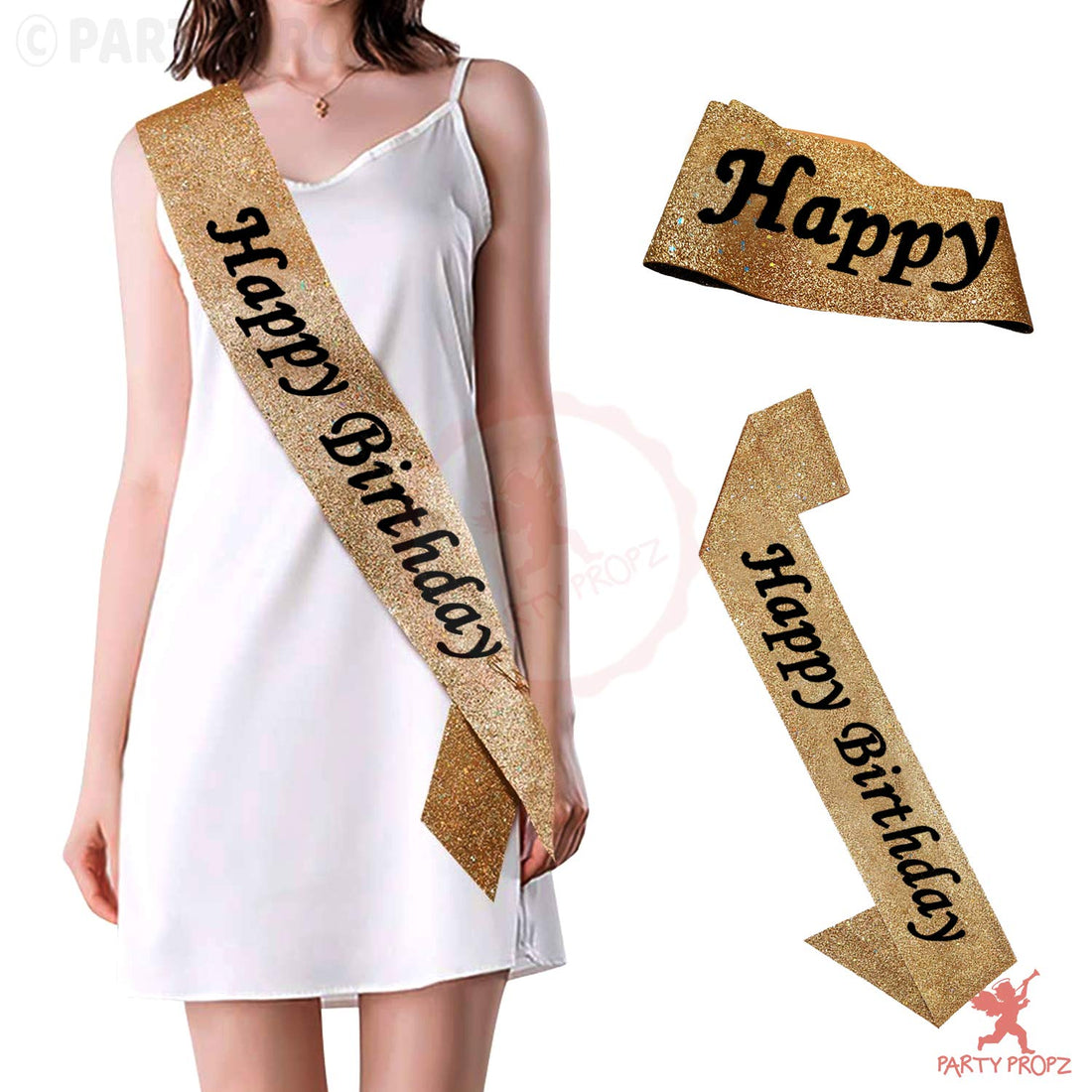 Happy Birthday Gold Sash - Preppy Kids (Grand Bazaar)