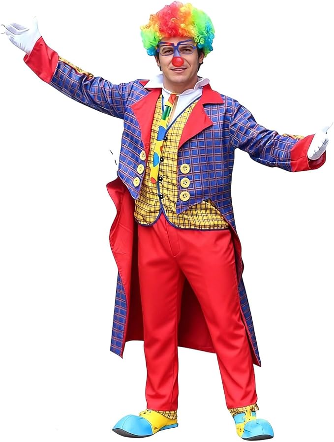 Adult Multi-Colored Circus Clown Cosplay Costume