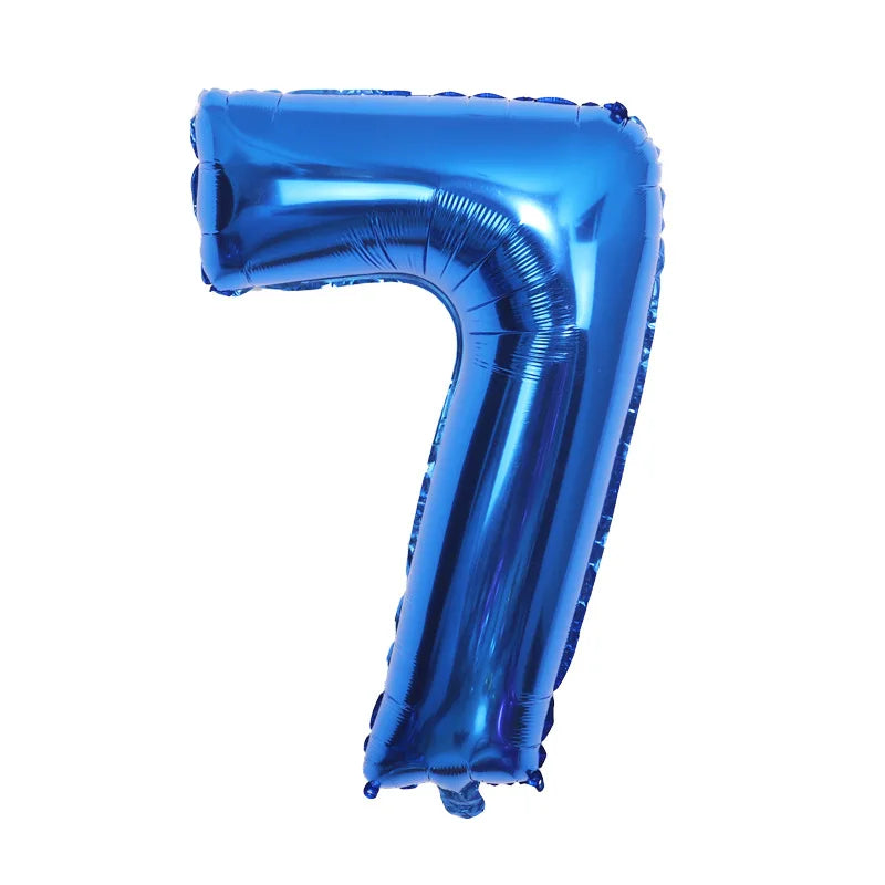 32&quot; Number Blue Foil Helium Balloons (32 inch).  1 to 9