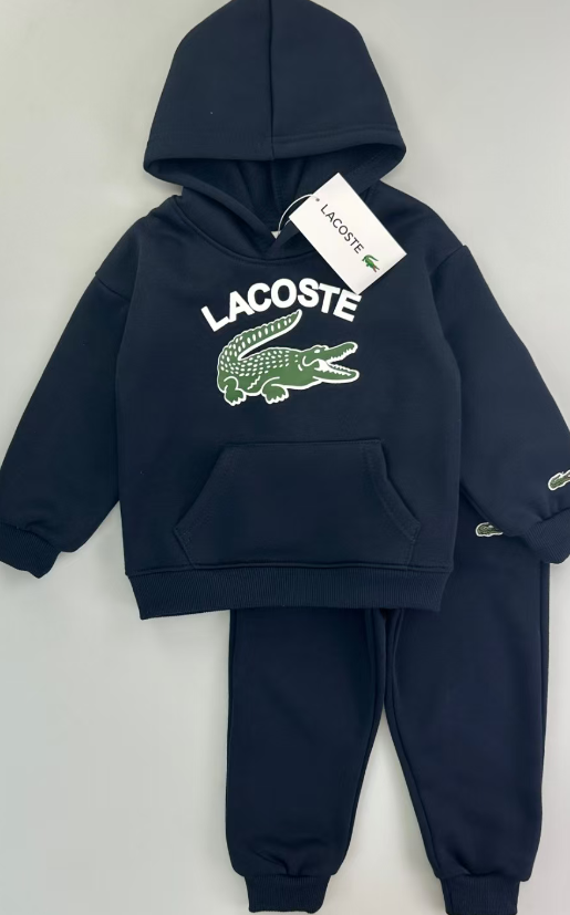 Zara Navy Blue Lacoste Kids Logo Fleece Tracksuit