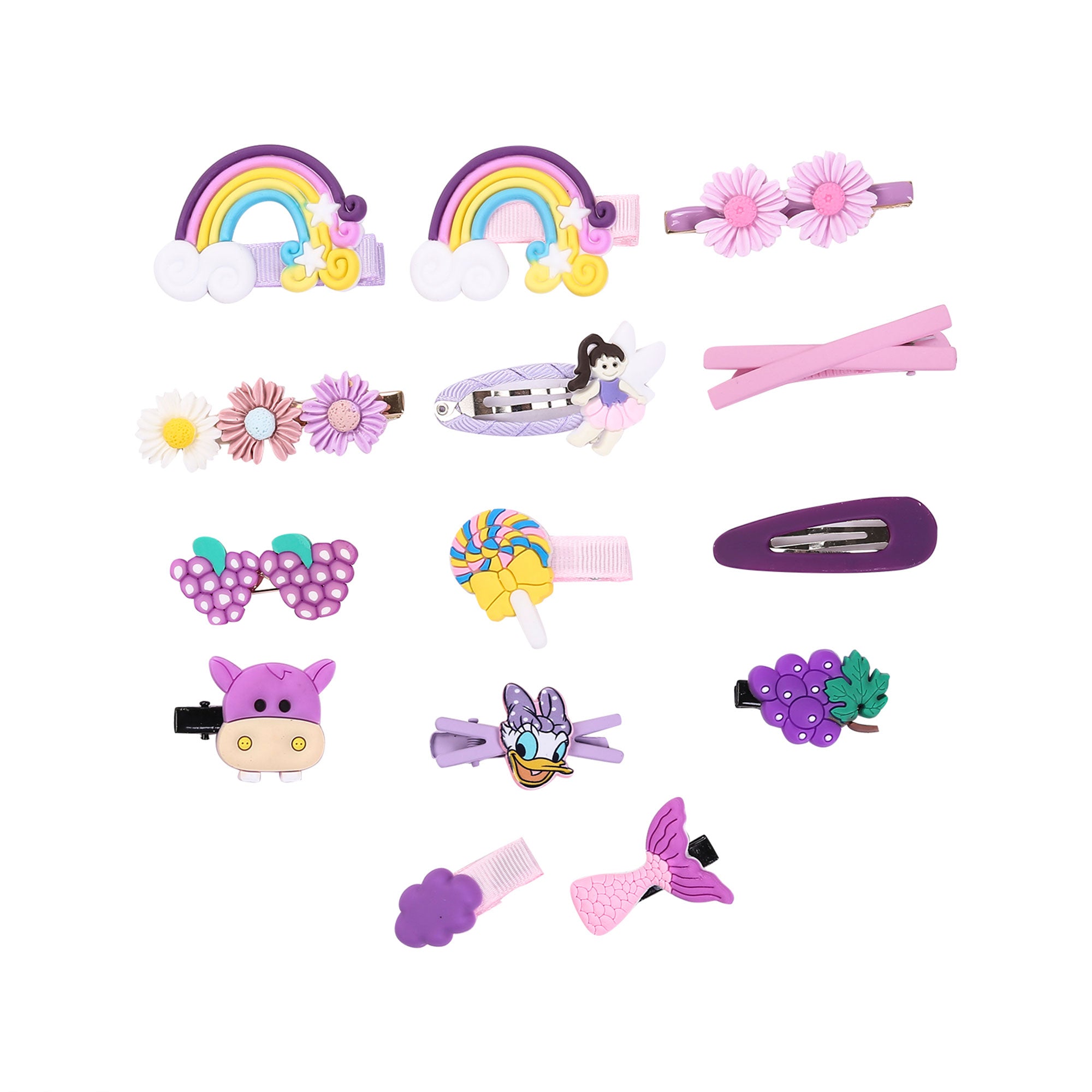 14Pcs Little Girls Princess Hairpins Sweet Style Baby Animal/Flower Decoration Bangs Clip Set Lovely Children Hair Accessories