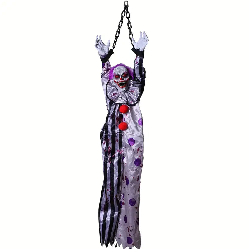 Halloween Hanging Clowns Decorations 60” Hanging Clown with Creepy Sound