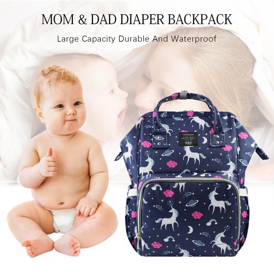 Le Queen Unicorn Bucket Mummy Baby Bucket Bag (Blue) - Preppy Kids (Grand Bazaar)