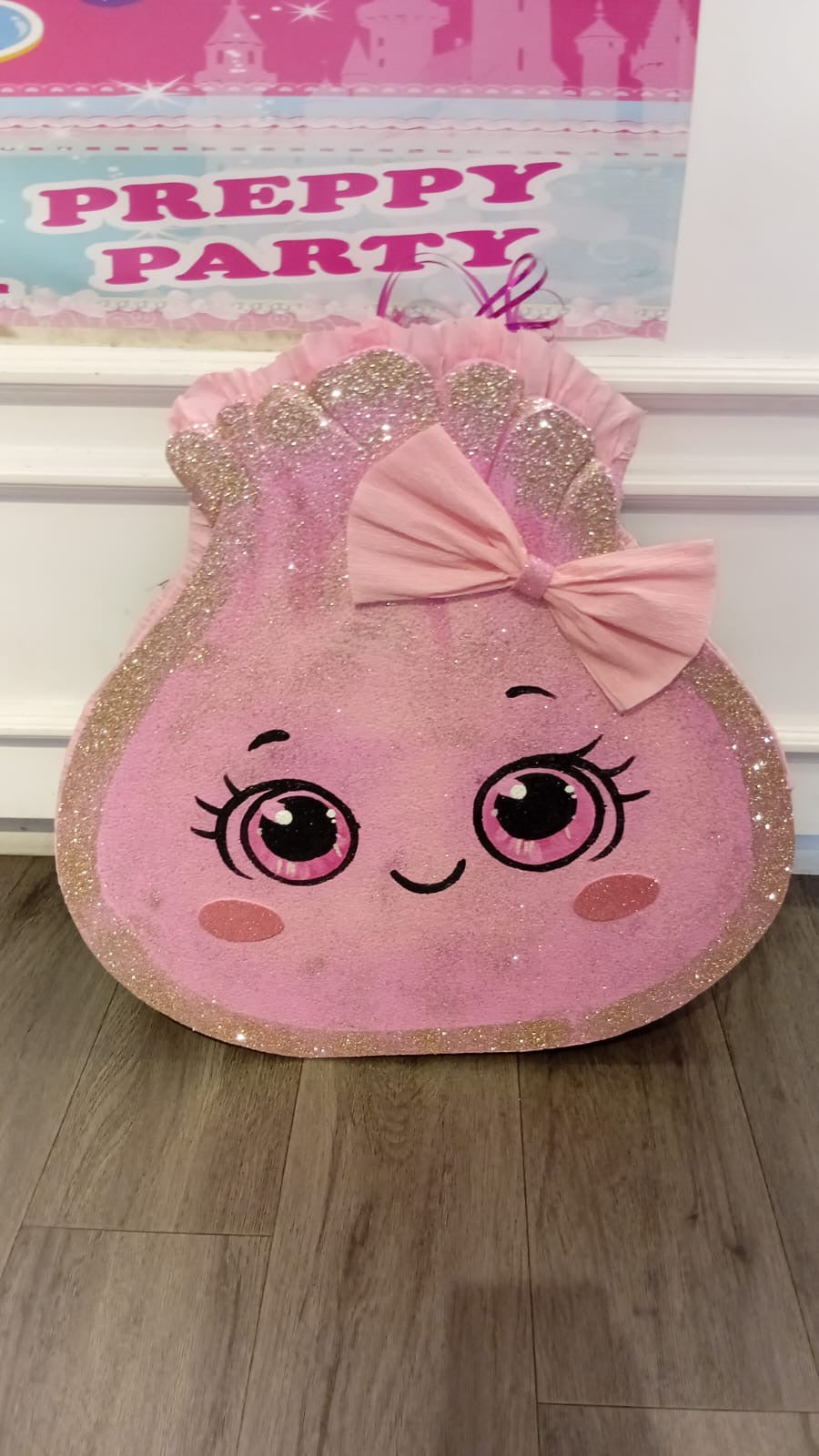 Pink glitter dumpling piñata