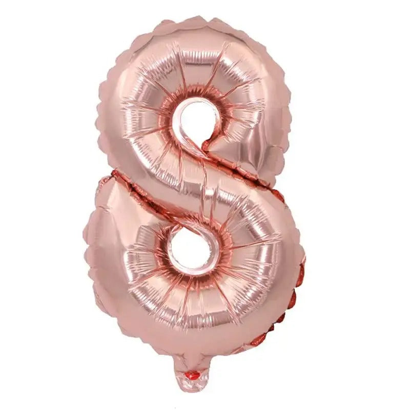 32&quot; Number Rose Gold Foil Helium Balloons (32 inch).  1 to 9