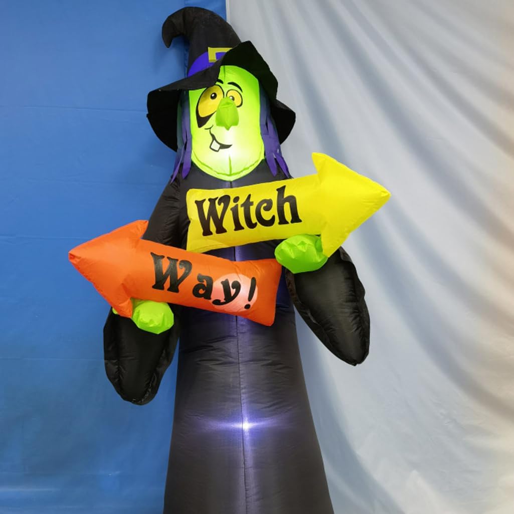 8ft Witch Ghost  Inflatable with Led Lights float