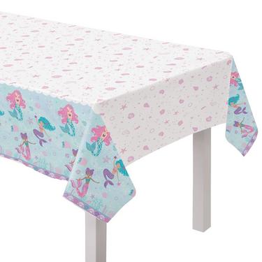 Shimmering Mermaids Plastic Table Cover, 54in x 96in - Preppy Kids (Grand Bazaar)