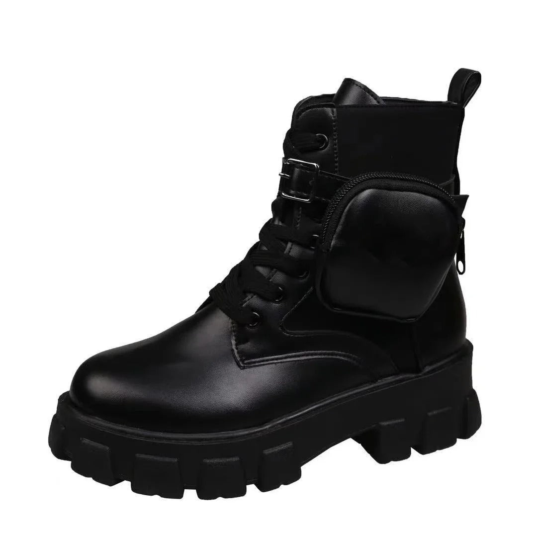 Black Chunky Combat Boot Women Boots