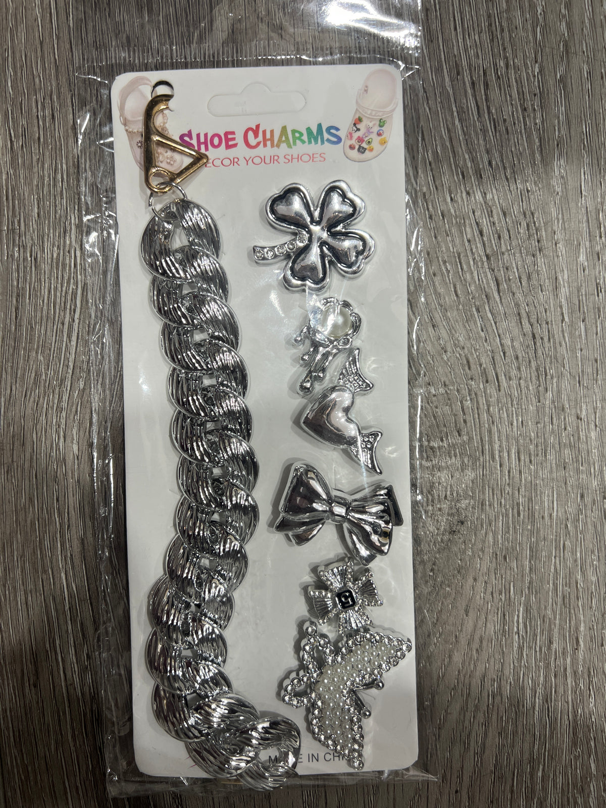 Silver Stylish Decorative Croc Charm Set (7PCS)