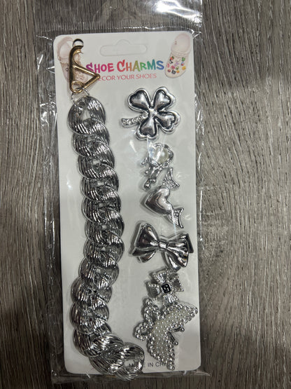 Silver Stylish Decorative Croc Charm Set (7PCS)