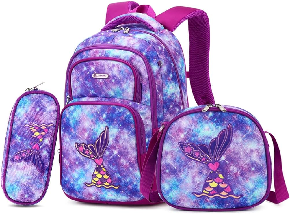 Mermaid Galaxy Fusion Bookbag set Purple