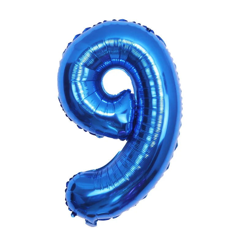 40&quot; Number Blue Foil Helium Balloons (40 inch).  1 to 9