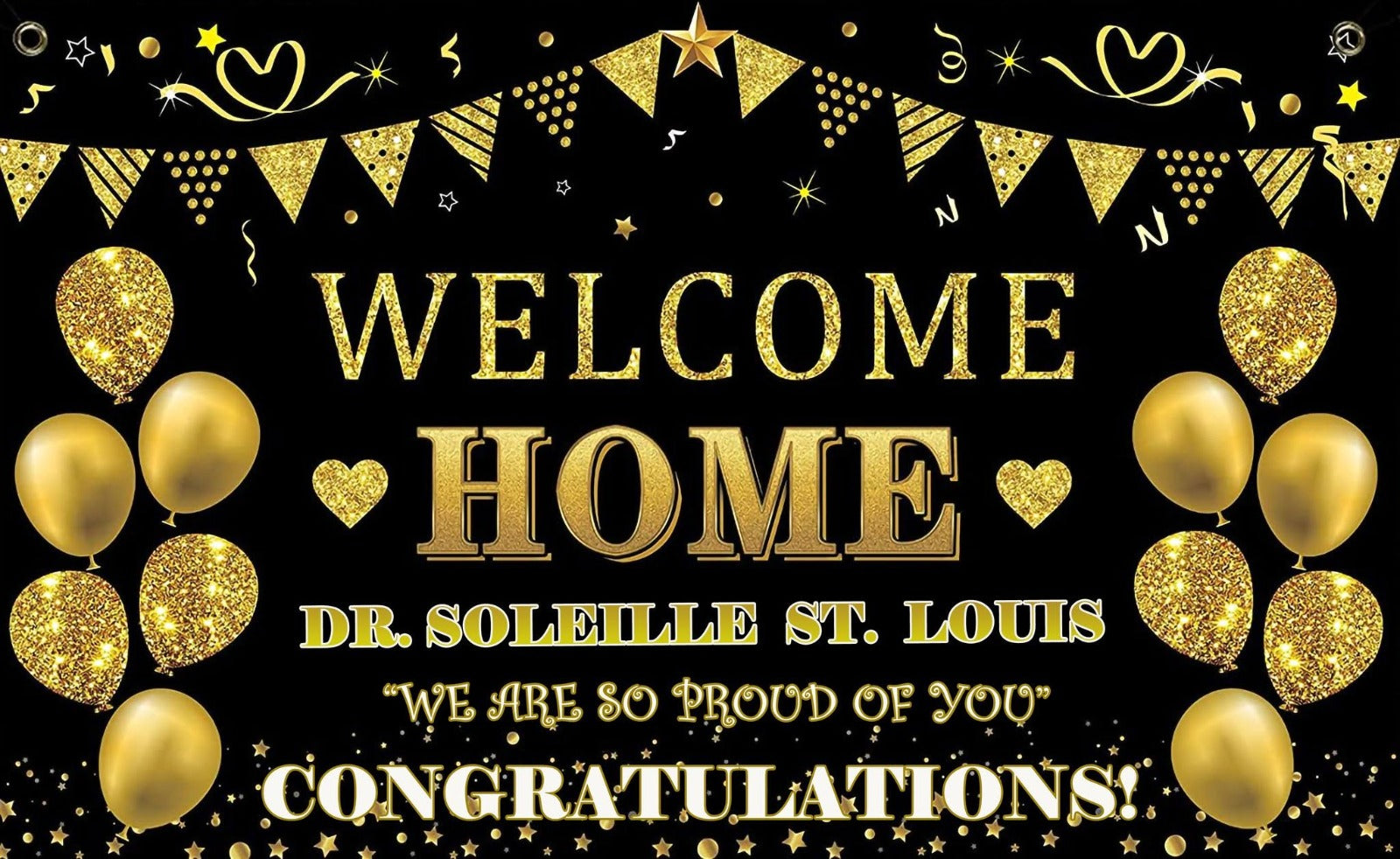 Welcome home customised backdrop