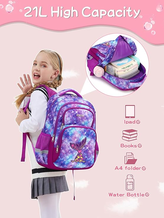 Mermaid Galaxy Fusion Bookbag set Purple