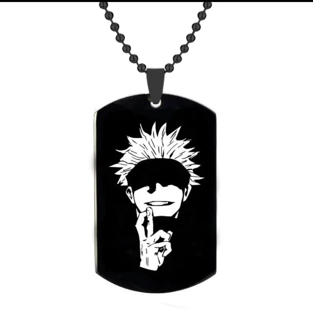 Black Gojo Dog Tag Necklace 