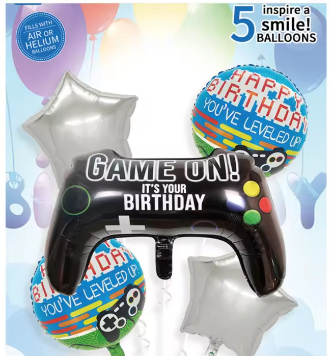 Main Gamer foil 5pc balloon set