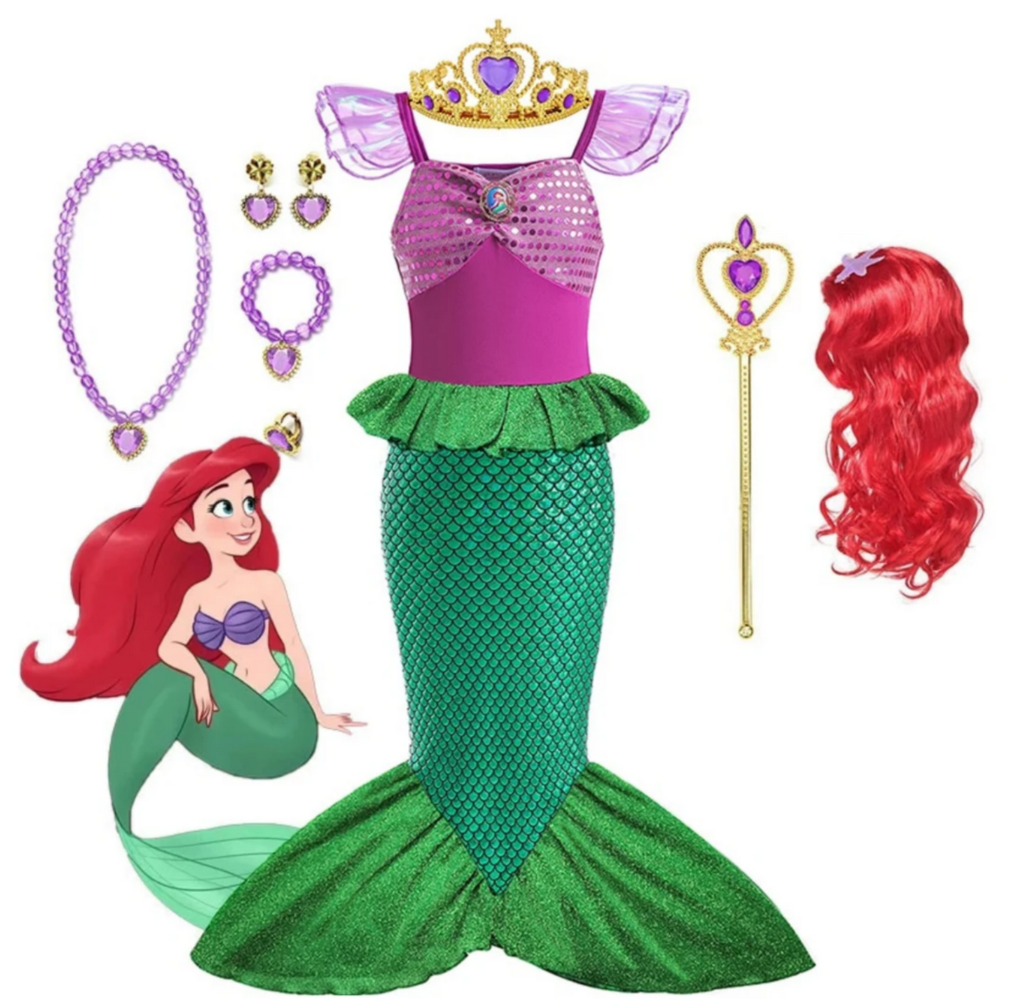 Ariel Mermaid Cosplay Costume outfit
