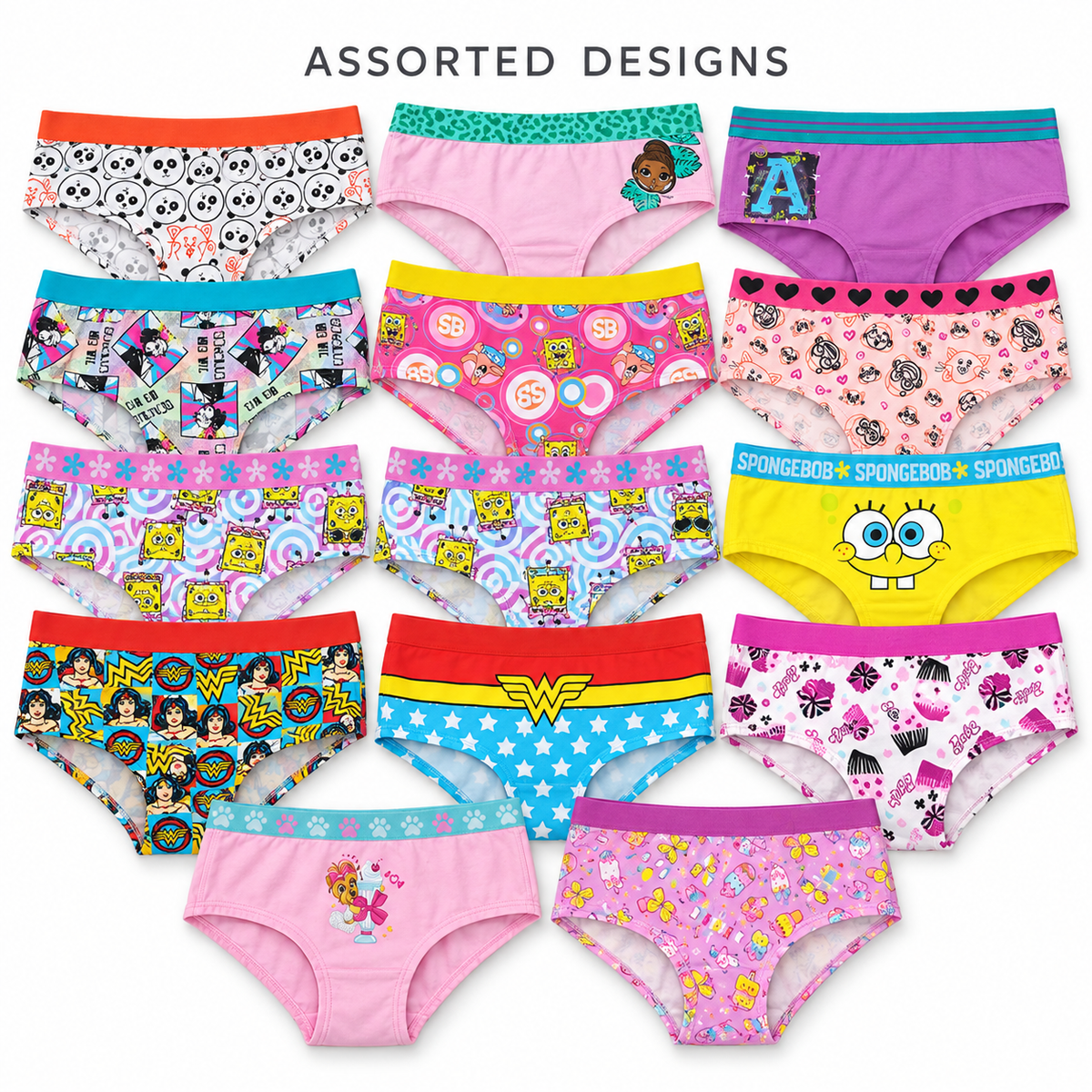 Girls’ Assorted Character Underwear – 3pc Set