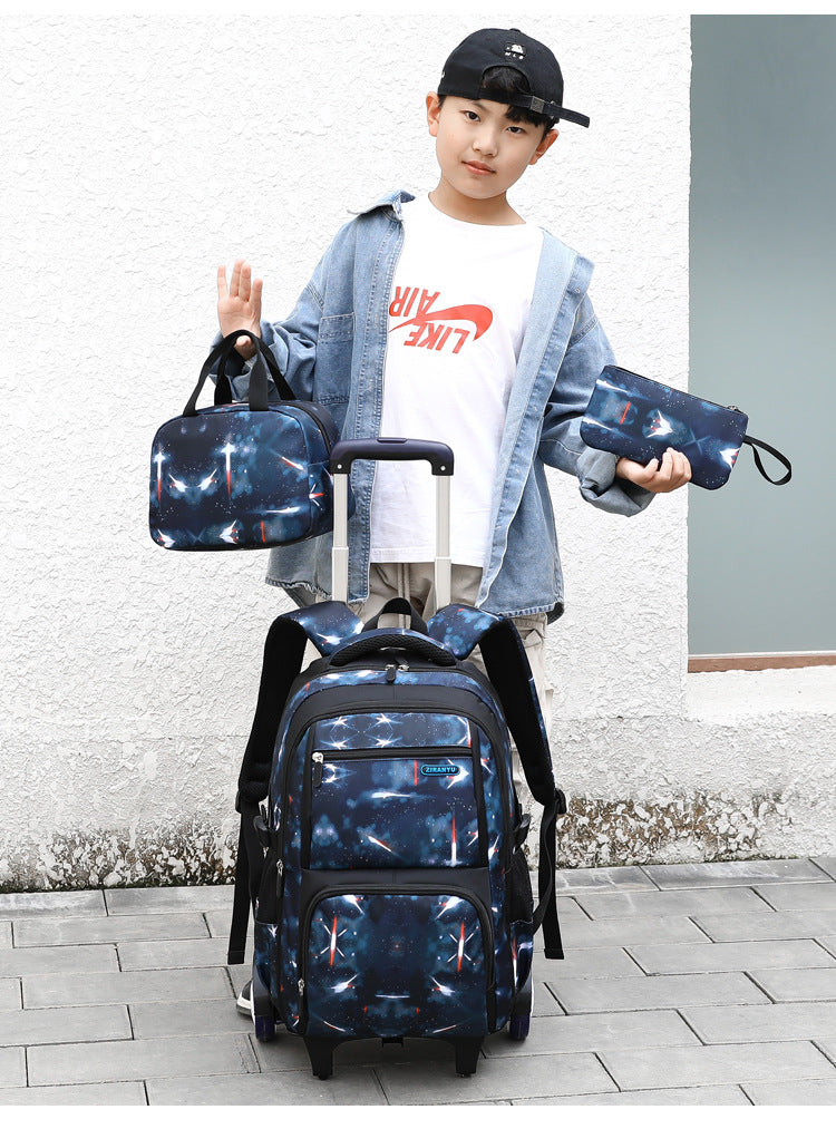 Ziranyu 3pc Trolley Bag Set Galaxy Blue