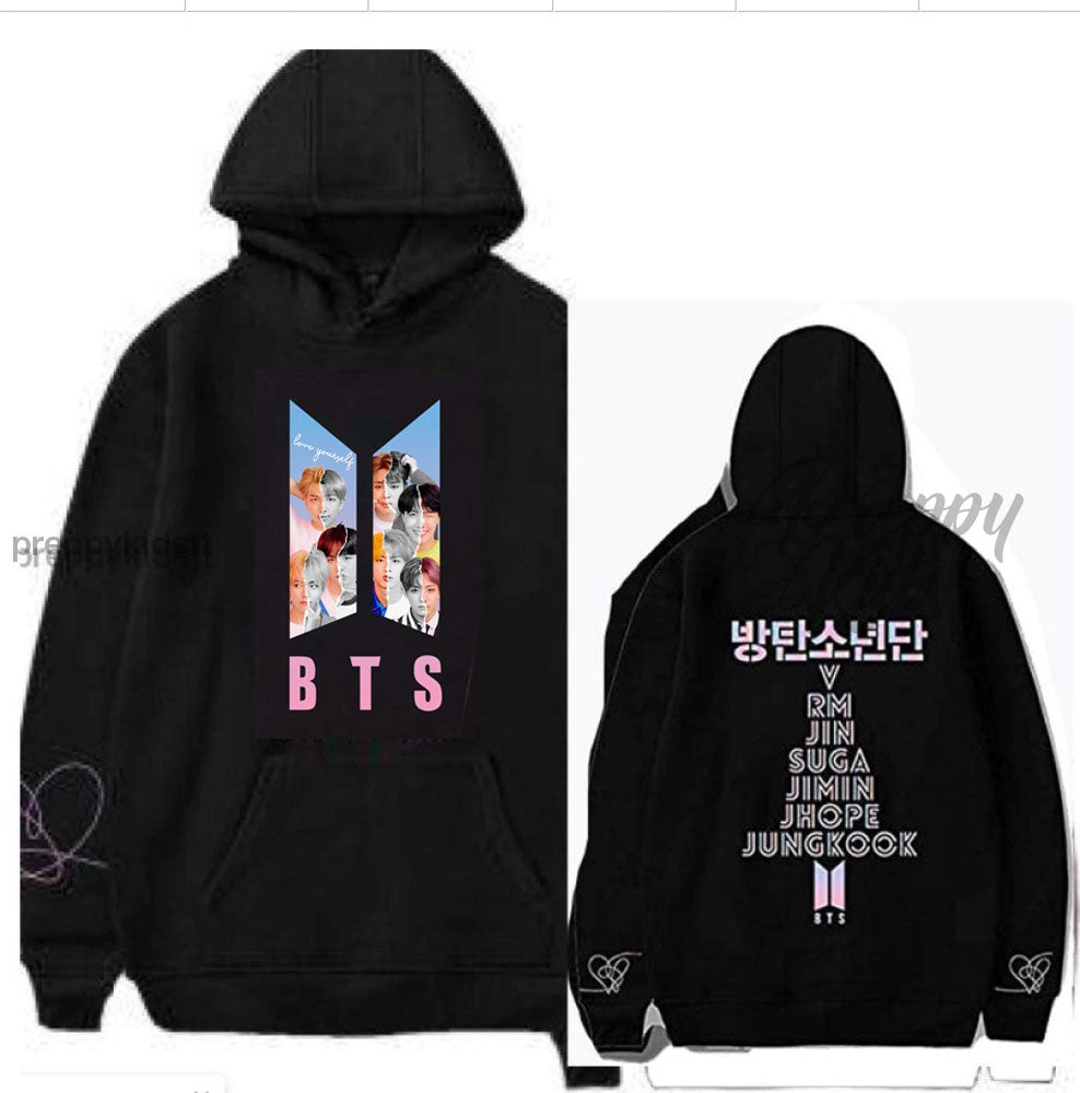 BTS Hoodie with Faces New Logo